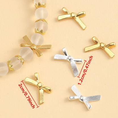 Gold & Silver Bow Alloy Beads