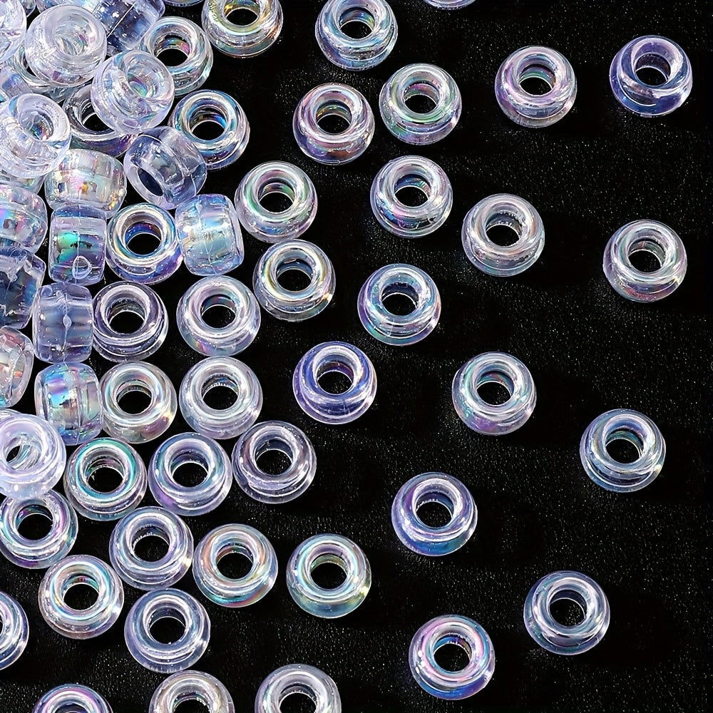White Clear Pony Beads