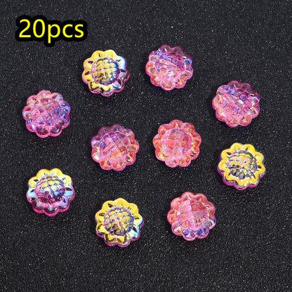 AB Iridescent Sunflower Glass Beads