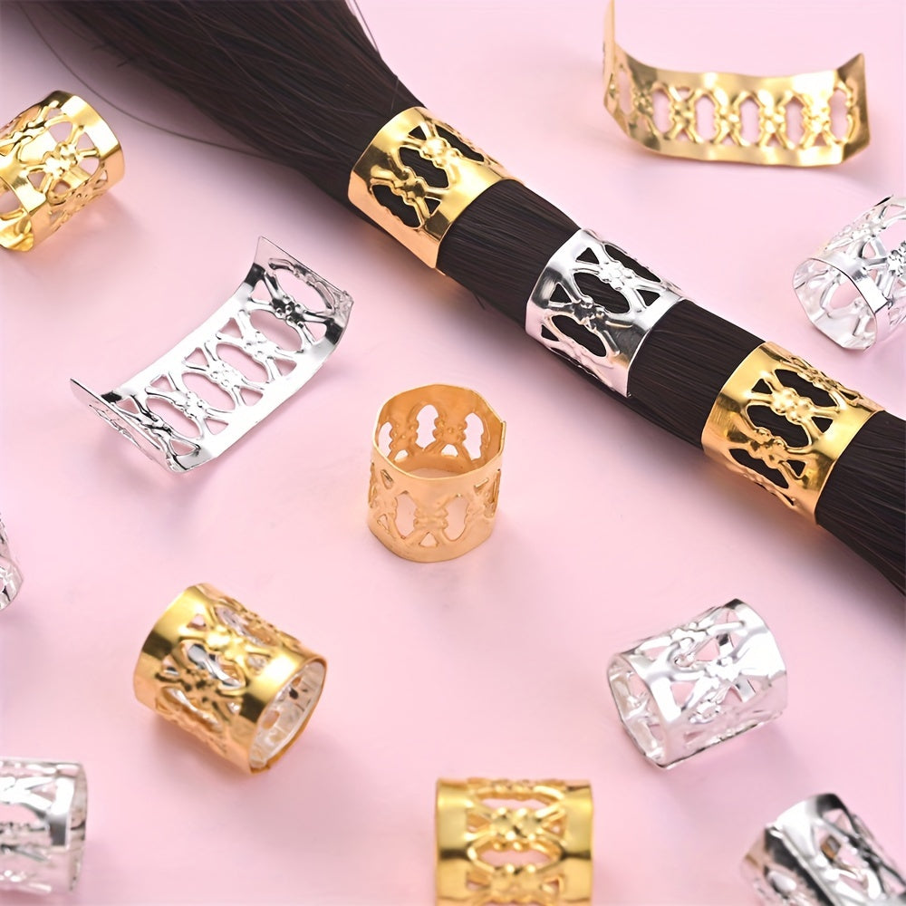 100PCS 8×9mm Vintage Flower Tube Alloy Spacer Bead Set