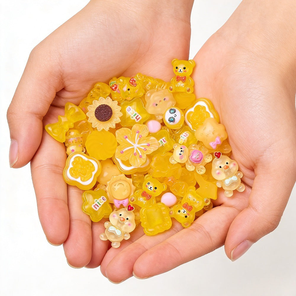 96pcs Rainbow Theme Acrylic Flatback Beads