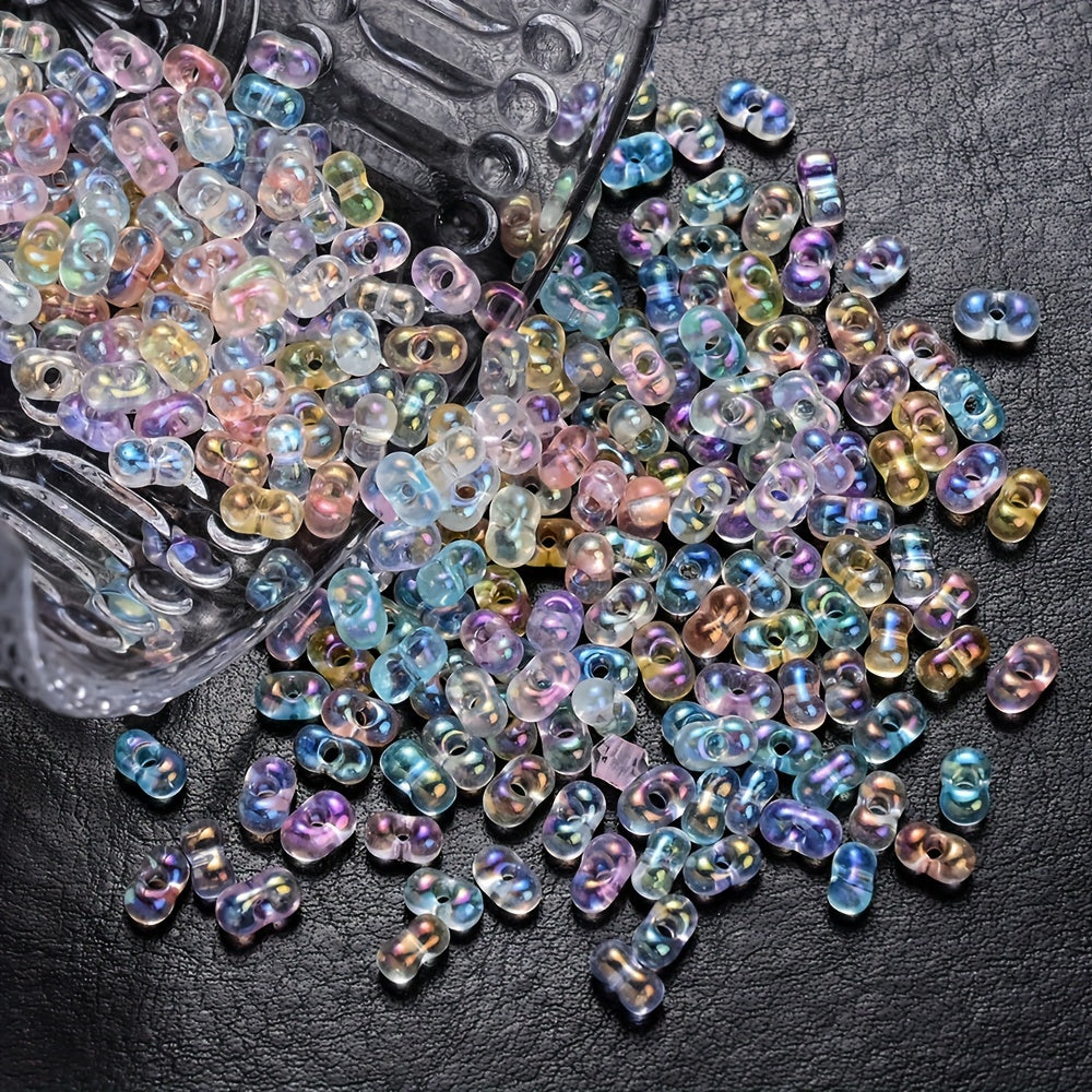 200pcs/set Transparent UV Color Peanut Shape Acrylic Beads