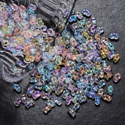 200pcs/set Transparent UV Color Peanut Shape Acrylic Beads