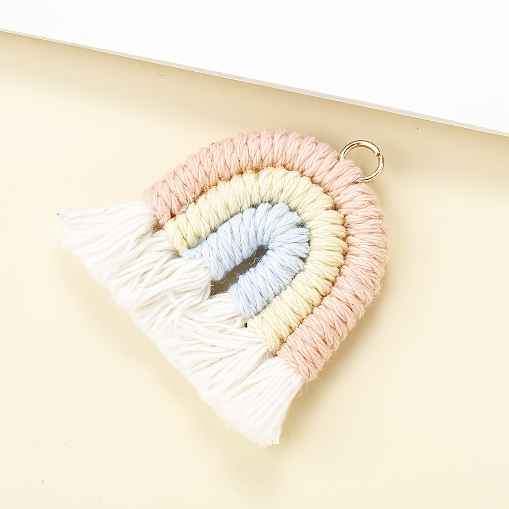 2PCS 33×39mm Rainbow Tassel Pendant Set
