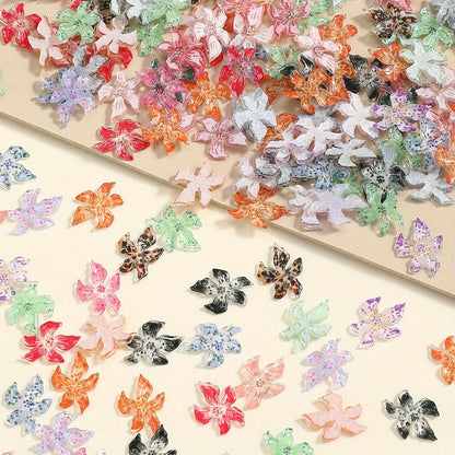 30pcs/set Ice Lily Flower Beads