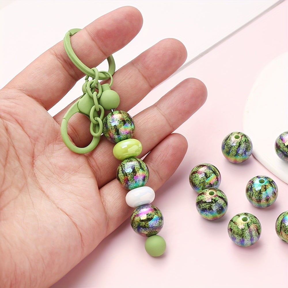 AB Green Watermelon Acrylic Spacer Beads