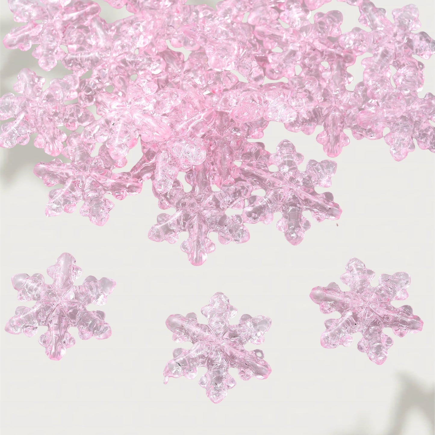 10PCS 27×31mm Snowflake Acrylic Spacer Bead Set
