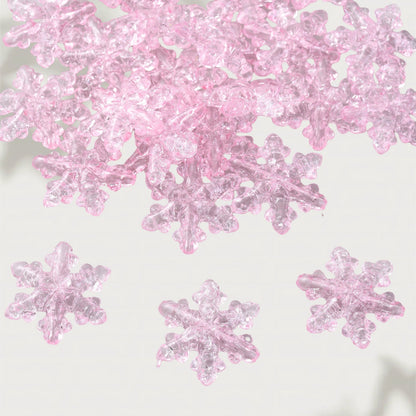 10PCS 27×31mm Snowflake Acrylic Spacer Bead Set