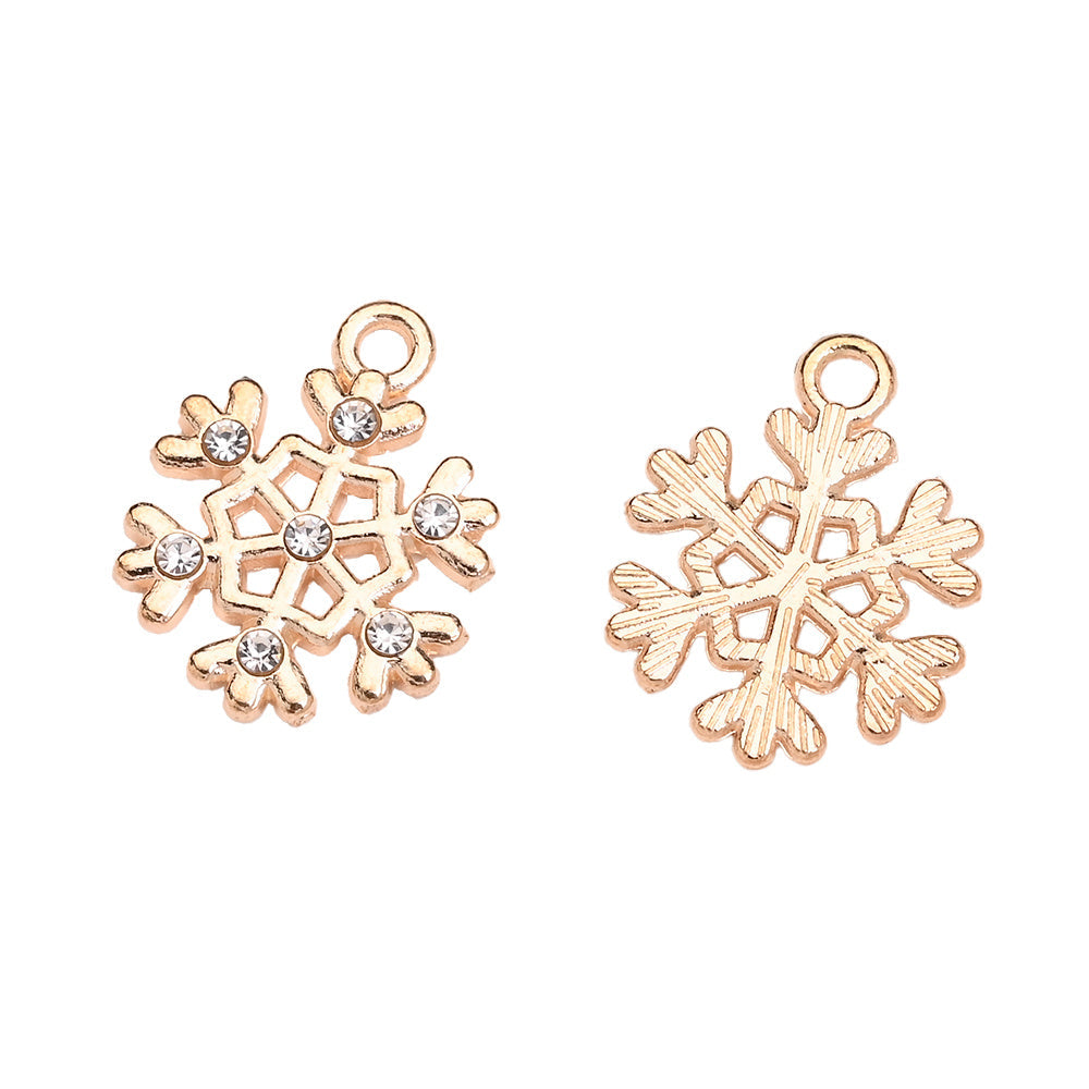 Christmas Rhinestone Snowflake Pendant Charms