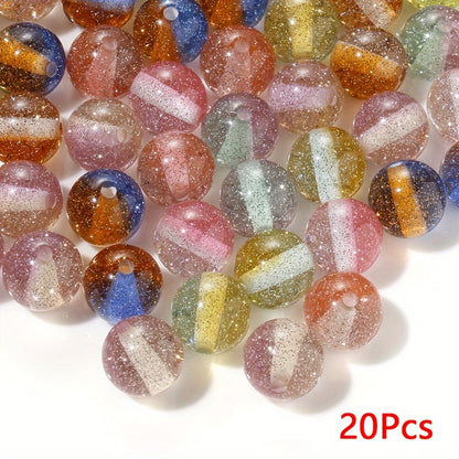 Gold Sprinkle Round Acrylic Beads