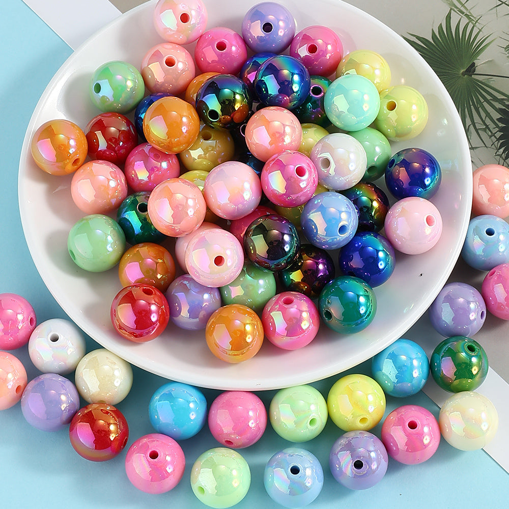 20pcs/set 16mm Shiny AB Color Round Acrylic Focal Beads