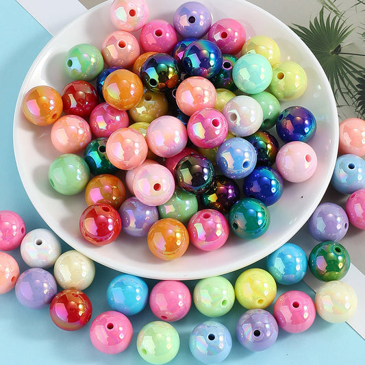 20pcs/set 16mm Shiny AB Color Round Acrylic Focal Beads
