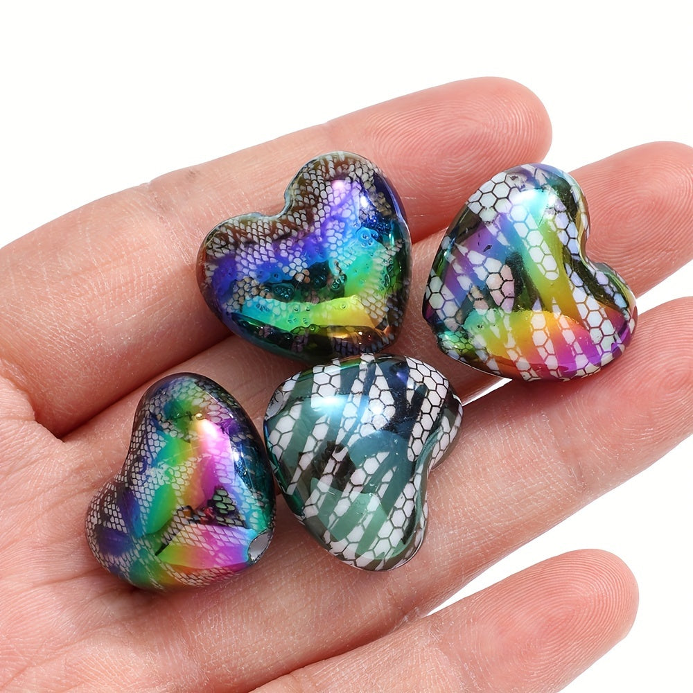 10PCS 19×22mm Lace Love Acrylic Bead Set