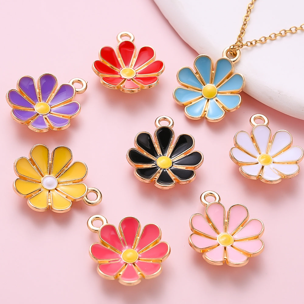 Colorful Daisy Flower Pendant Charms