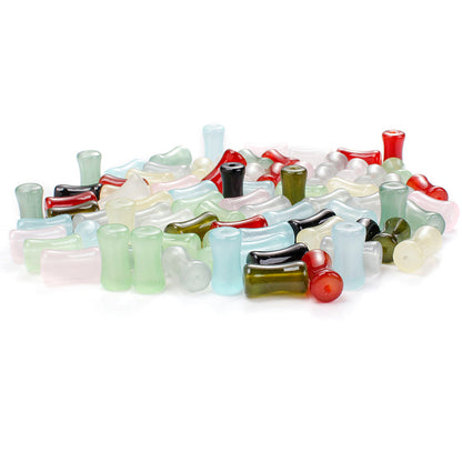 6x12mm 50pcs Mix Colors Coloured Glaze Bamboo Beads