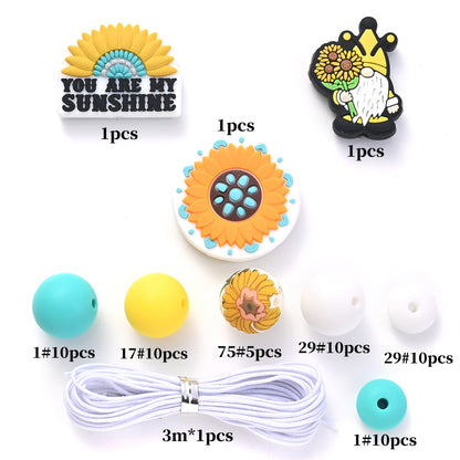 Mix Style Silicone Beads Set with Beading Pens