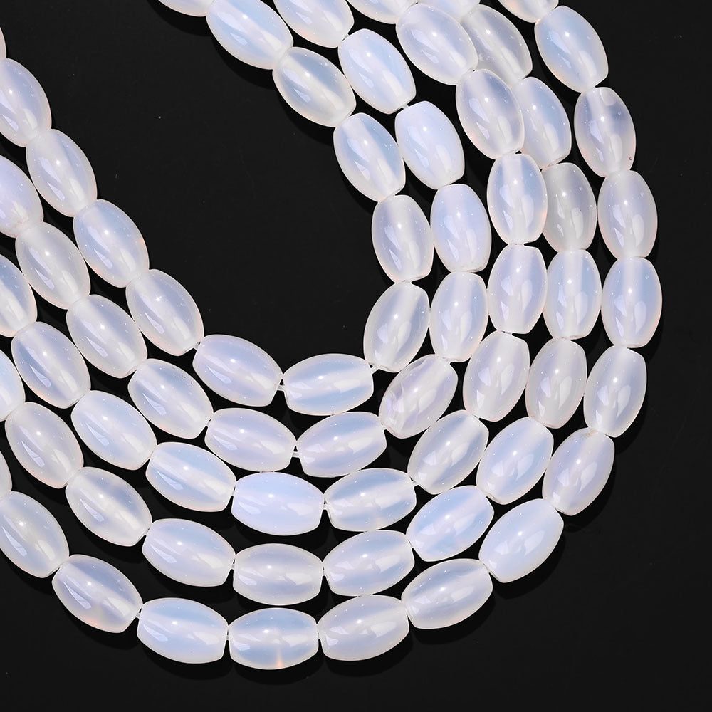 32pcs/strand 8x12mm Natural Agate Rice Shaped Beads
