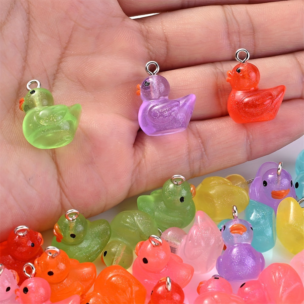 10PCS 16×20mm Luminous Duck Acrylic Bead Set