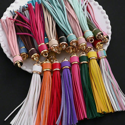 Leather Tassel Metal Keychains