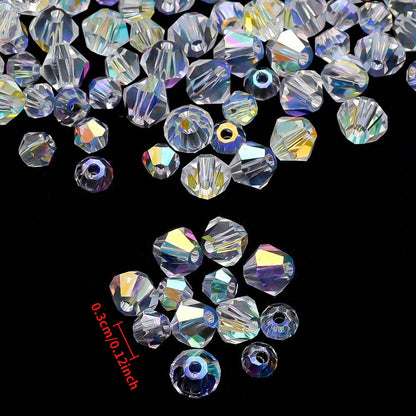 3/4 mm AB Glass Rhombus Beads