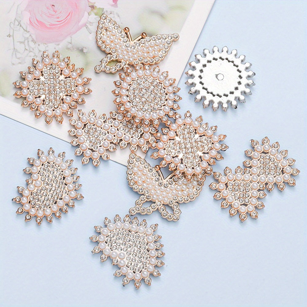 Stylish Acrylic Pearl and Rhinestone Flatback Embellishments