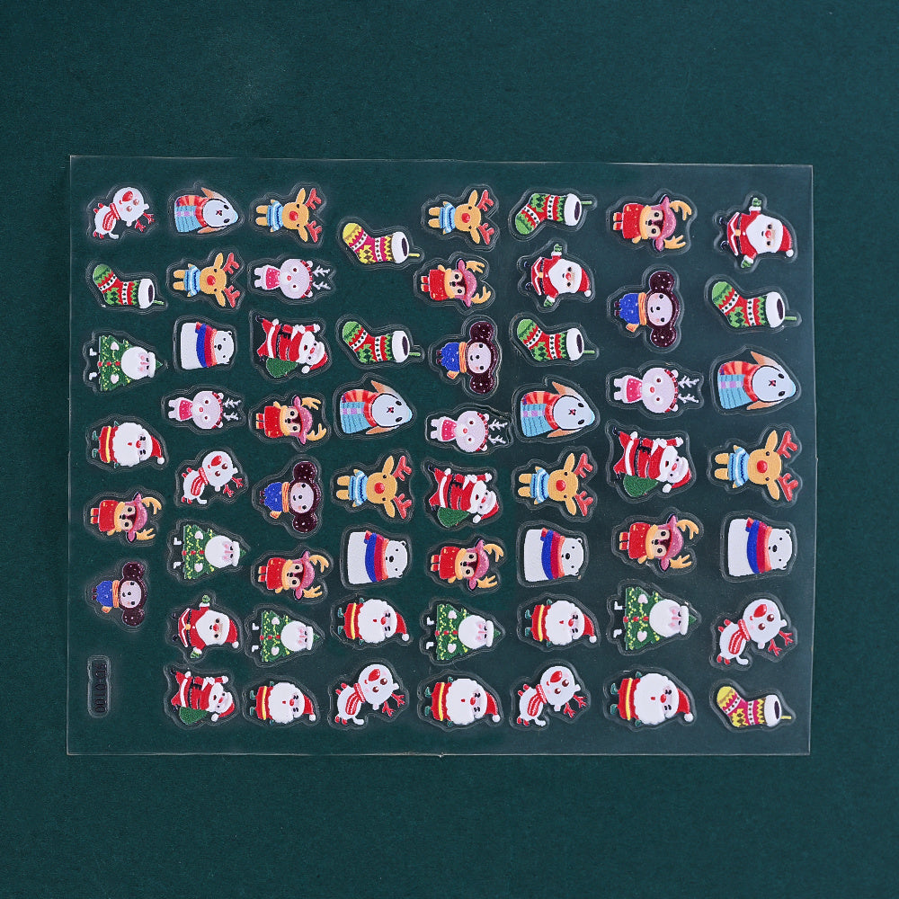 Christmas 5D Relief Nail Art Stickers