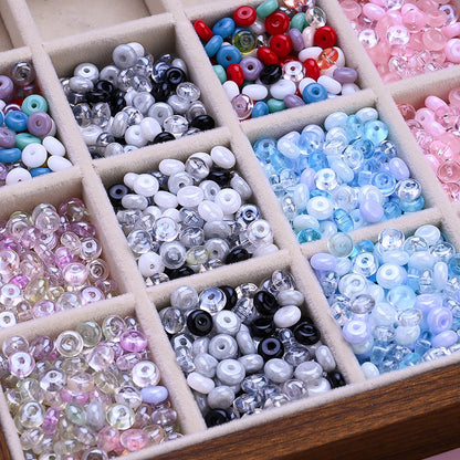 Vibrant Flat Round Glass Spacer Beads
