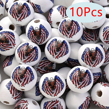 Patriotic Wooden Beads