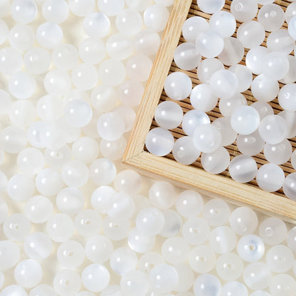 White Acrylic Round Beads
