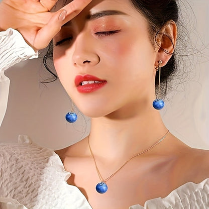 Realistic Blueberry Resin Pendants