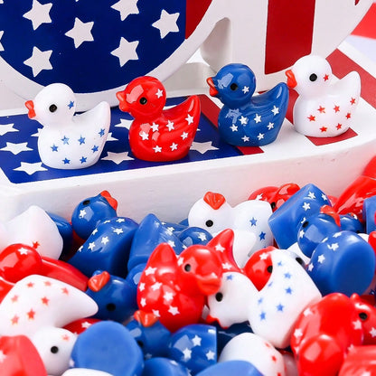 Patriotic Resin Duck Flatback Charms