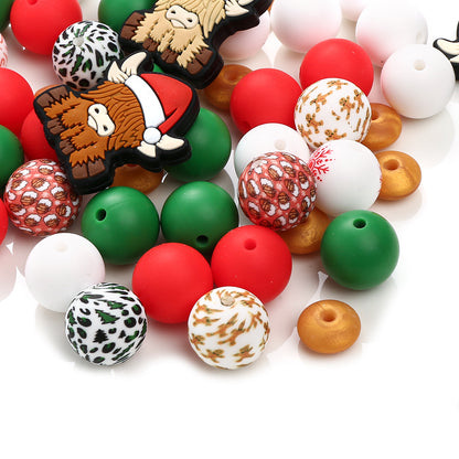 54pcs Christmas Silicone Highland Cow Bead Set