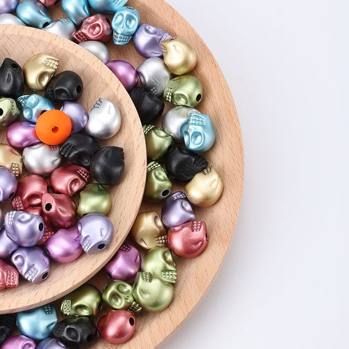 Matte Skull Acrylic Beads