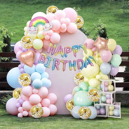 Macaron Rainbow Balloon Arch Kit