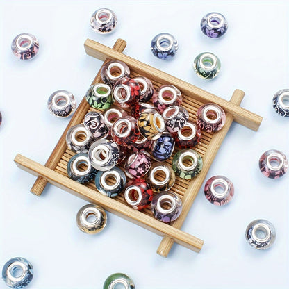 Flower Pattern Resin Beads