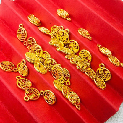 10 mm Guofeng Lucky Alloy Pendant Charms