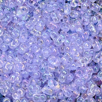 Rainbow Glass Rice Spacer Beads