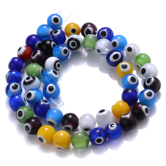 Multi-Colored Evil Eye Glass Beads