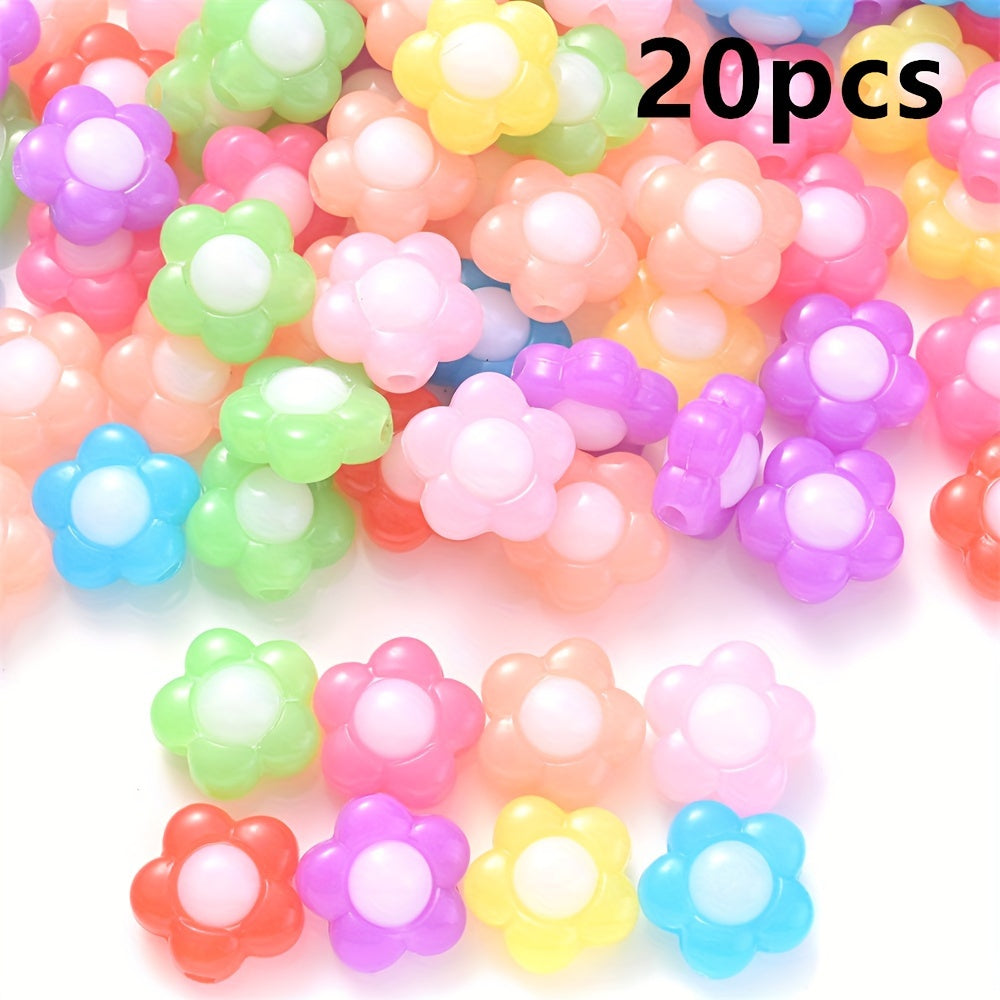 Mixed Color Flower Acrylic Beads
