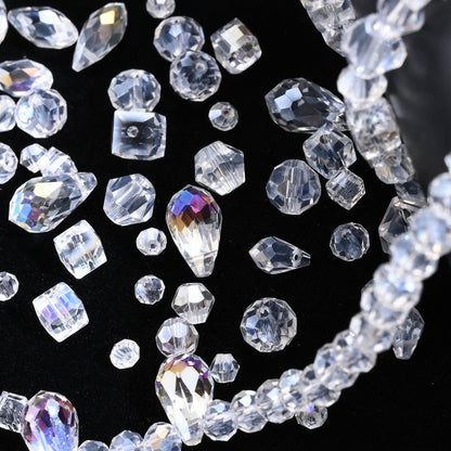 200pcs Clear AB Faceted Glass Beads