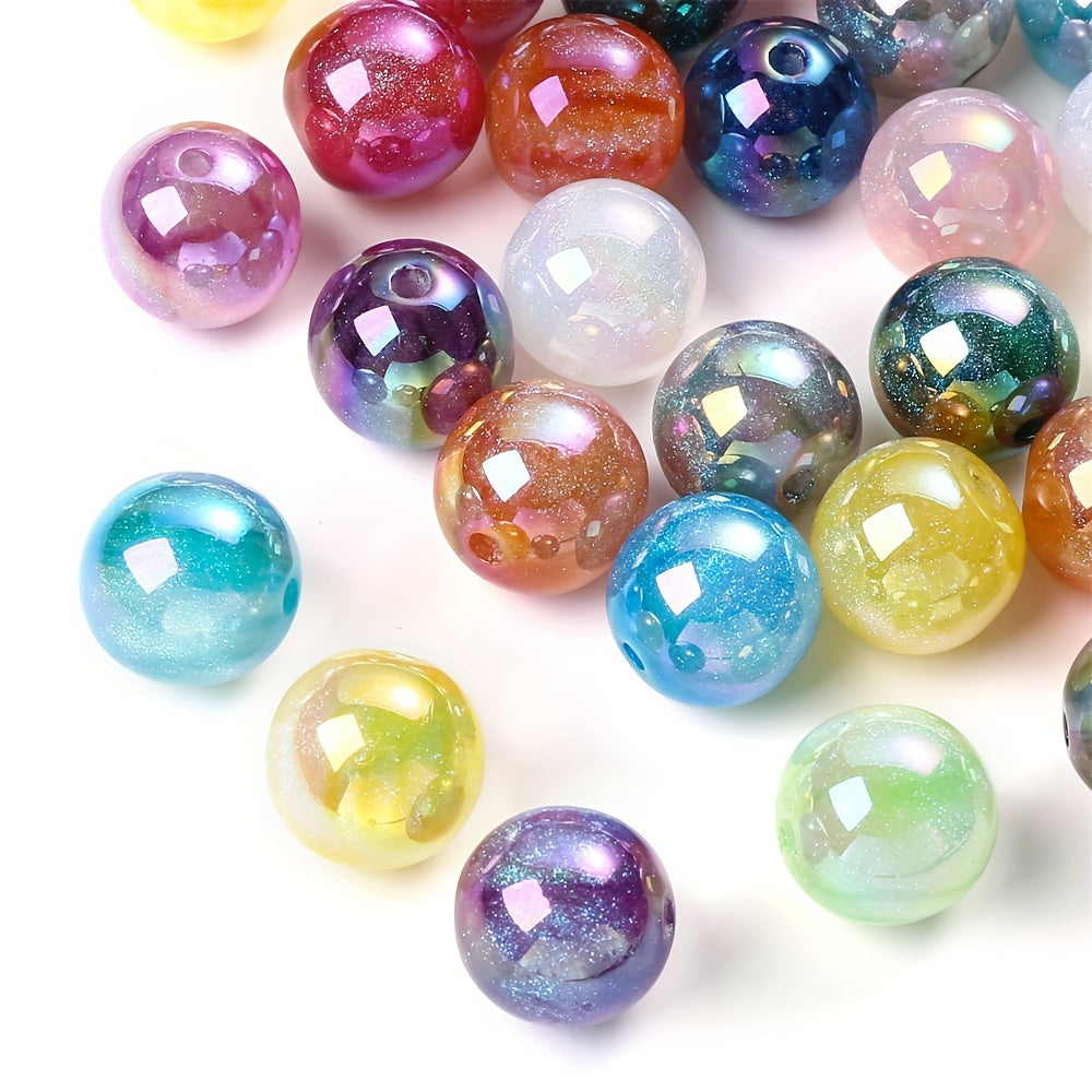 5PCS 16mm Glitter Resin Spacer Bead Set