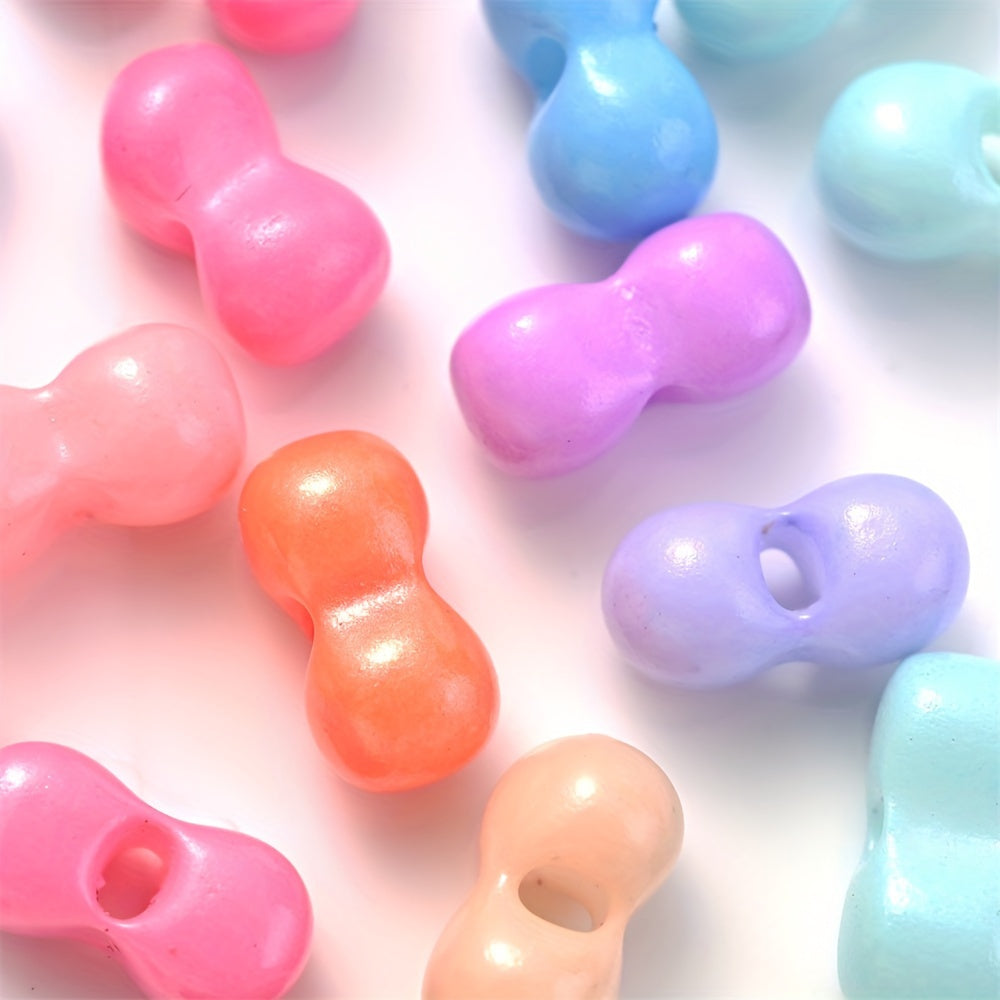200PCS 3×6mm Mini Colorful Peanut Spacer Beads