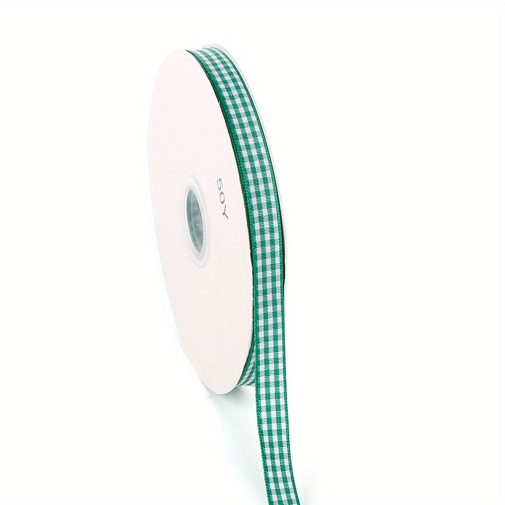 50 Yards/Roll 10 mm Christmas Plaid Satin Ribbon