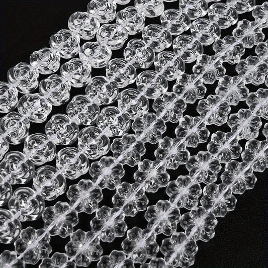 Transparent Flower Glass Beads