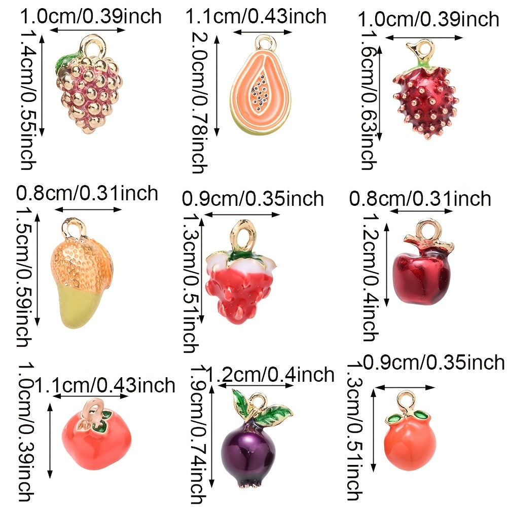 2PCS Fruit Series Alloy Pendant Set