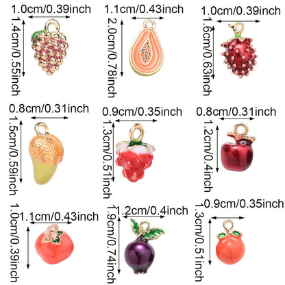 2PCS Fruit Series Alloy Pendant Set