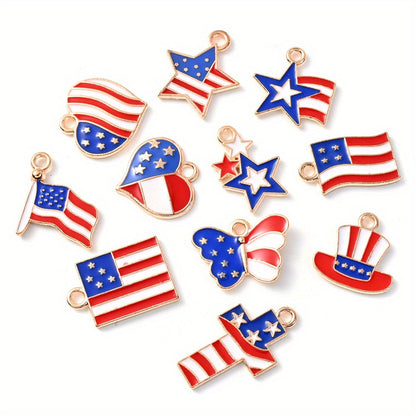 50-Piece American Flag-Themed Alloy Charm Set