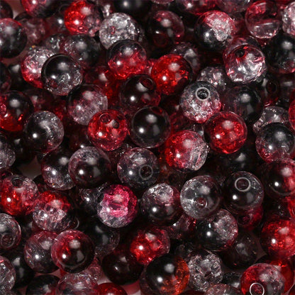100PCS 8mm Round Cracked Acrylic Bead Set