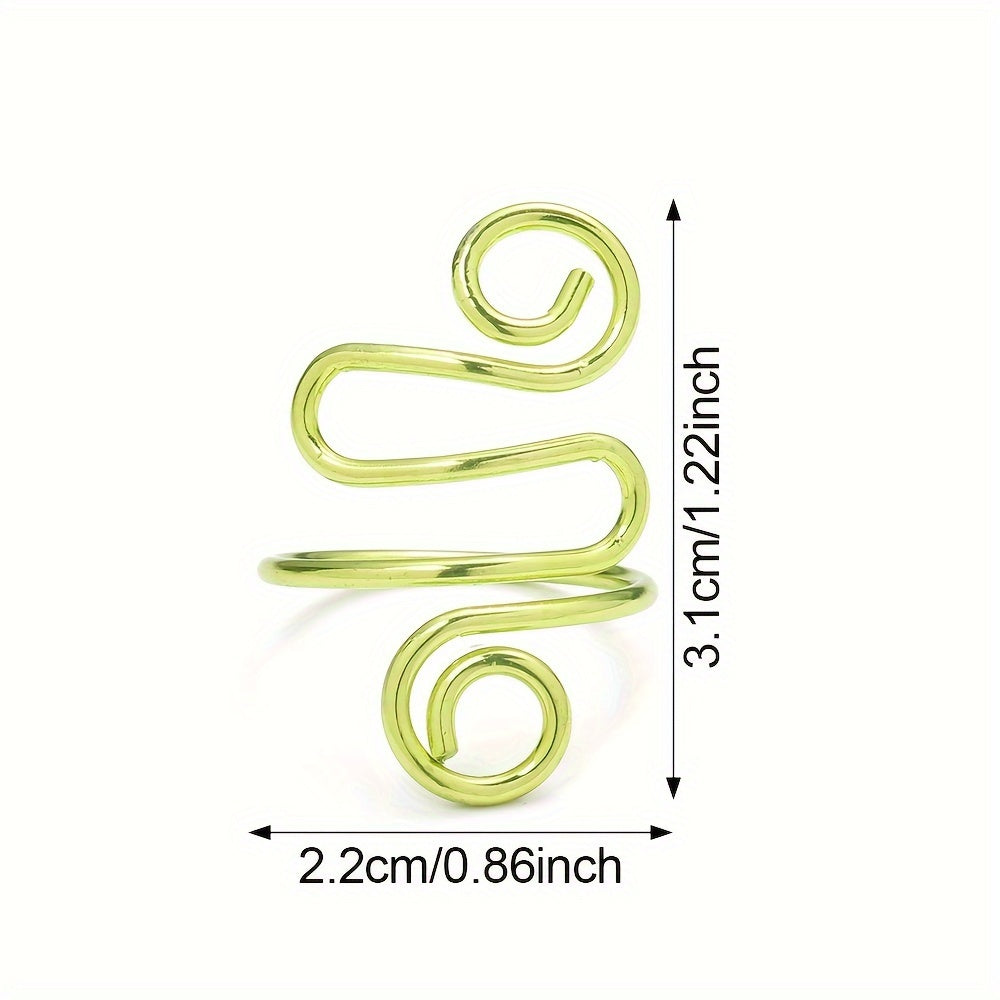 10PCS 22×31mm Multicolor Twist Ring Knitting Tool Set