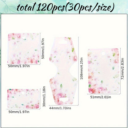120-Piece Floral Jewelry Display Card Set